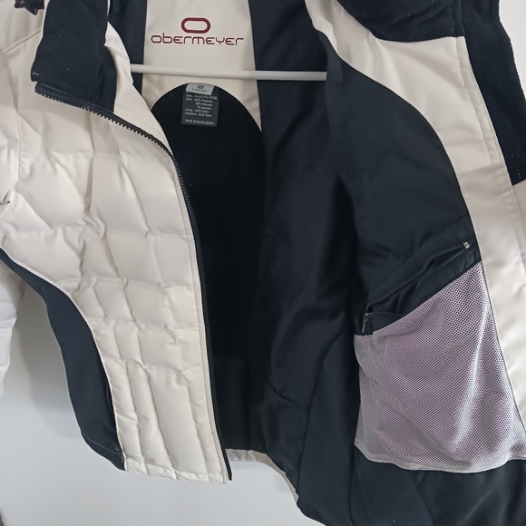 Obermeyer Circuit Women's White and Black Duck Down Coat Size 8 VG Winter/Snow - Picture 4 of 7